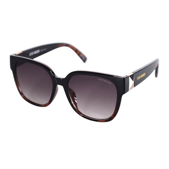 Steve Madden SAYRA Square Sunglasses - Black Tortoise / Smoke Gradient - NWT - Picture 4 of 9